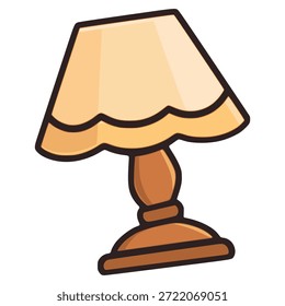 Lámpara de mesa retro Decoración de luz Diseño de Plantilla de Ilustración vectorial de color plano