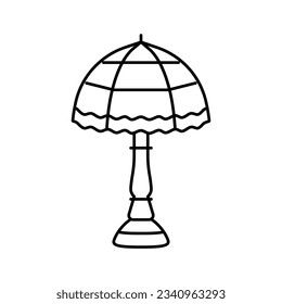 retro table lamp line icon vector. retro table lamp sign. isolated contour symbol black illustration