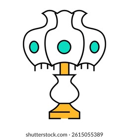 retro table lamp line icon vector. retro table lamp sign. isolated symbol illustration