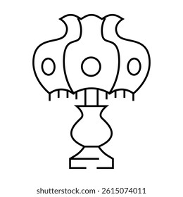 retro table lamp line icon vector. retro table lamp sign. isolated contour symbol black illustration