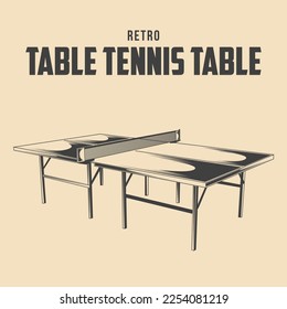 Retro Table Tennis Table Vector Stock Illustration