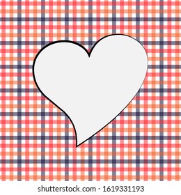 Retro tablecloth fiber with heart background vector illustration