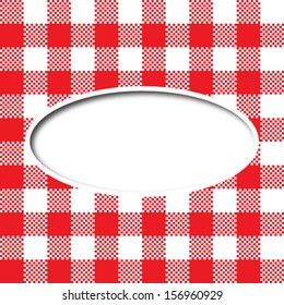 Retro tablecloth texture speech bubble