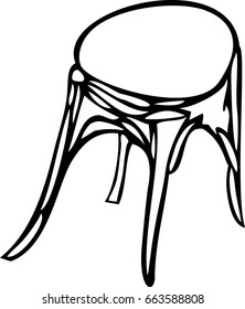 Retro tabouret / cartoon vector and illustration,  hand drawn, sketch style.