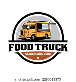 retro taco food truck illustration logo vector