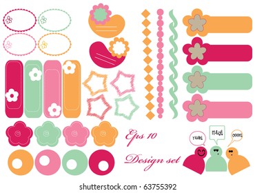 Retro Tags, banners, & elements vector.