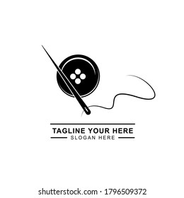 retro tailor logo design. Tailor Shop logo icon. buttons, needle icon.