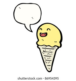 retro talking ice cream character