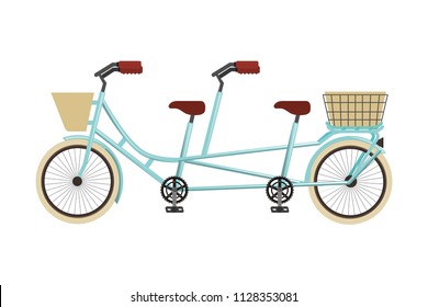 retro tandem bicycle icon