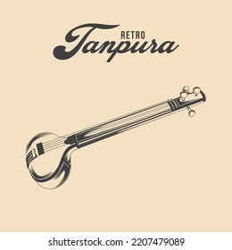 Retro Tanpura Stock Vector Illustrations