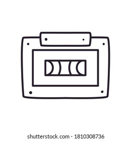 retro tape line style icon design, Music sound melody song musical art and composition theme Vector illustration