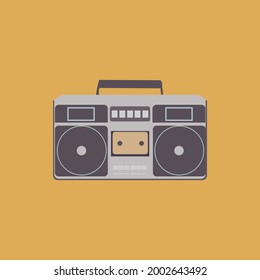 retro tape recorder cassette color vector