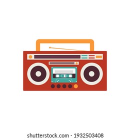 retro tape recorder. cassette vector illustration