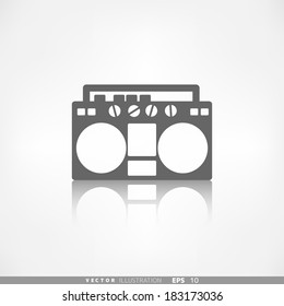 Retro tape recorder, hipster style
