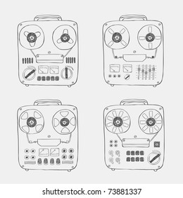 retro tape recorder set