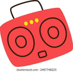 Retro Tape Recorder Vector Illustration