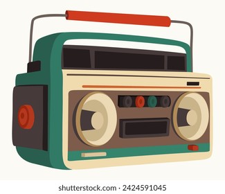 Retro tape recorder. Vector isolated illustration.