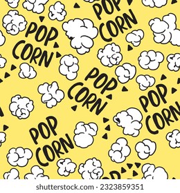 Retro Tasty Popcorn Party Snack Vector Graphic Seamless Pattern can be use for background and apparel design