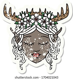 Retro Tattoo Style elf druid character face