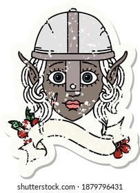Retro Tattoo Style elf fighter character face
