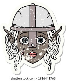 Retro Tattoo Style elf fighter character face