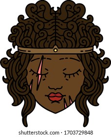 Retro Tattoo Style human barbarian character