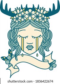 Retro Tattoo Style human druid