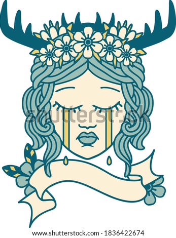 Retro Tattoo Style human druid