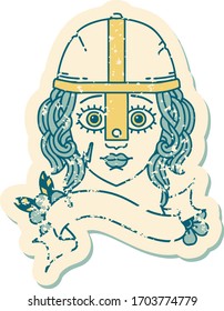 Retro Tattoo Style human fighter 