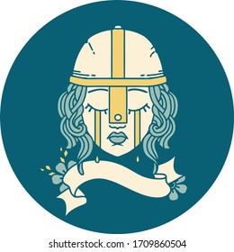 Retro Tattoo Style human fighter 