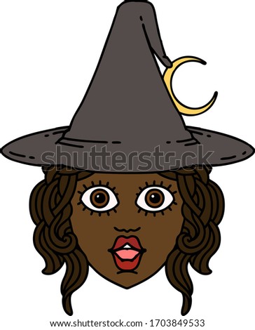 Retro Tattoo Style human mage character