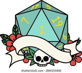 Sticker Natural One D20 Dice Roll Stock Vector (Royalty Free) 1719577336