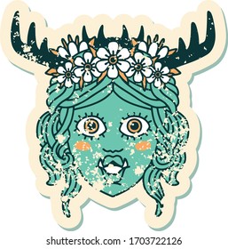 Retro Tattoo Style orc druid character face