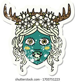 Retro Tattoo Style orc druid character face