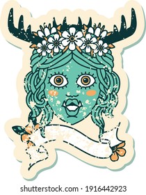 Retro Tattoo Style orc druid character face