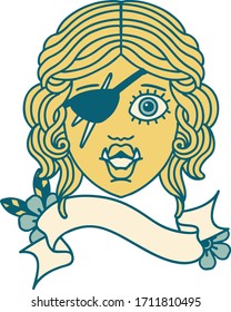 Retro Tattoo Style orc rogue character face