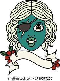 Retro Tattoo Style orc rogue character face