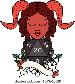 Retro Tattoo Style tiefling character face