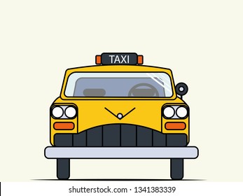 Retro Taxi Flat Design