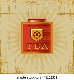 Retro Tea Can. Vector