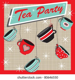 Retro Tea Party Invitation