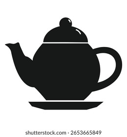 Retro Tea Pot Icon, Printable Vector Clipart for Crafts and Branding.