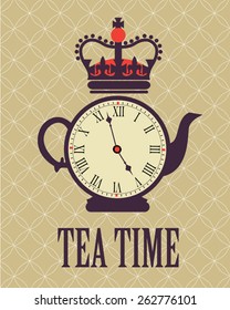 retro tea time in London poster 