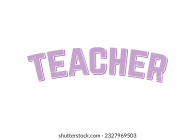 Retro Teacher day lettering Design 