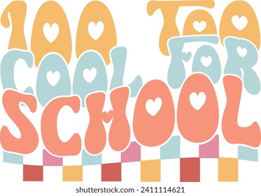 Retro Teacher Sublimation Bundle. Funny Colorful Bold Typography for Print on Demand Industry.
