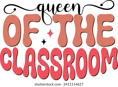 Retro Teacher Sublimation Bundle. Funny Colorful Bold Typography for Print on Demand Industry.