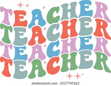 Retro Teacher Sublimation Design Bundle