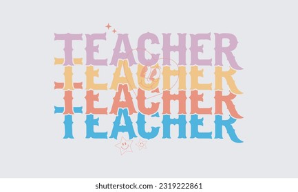 Retro Teacher Sublimation Design Bundle