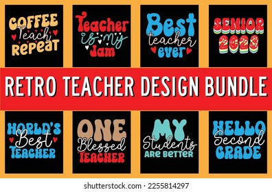 Retro Teacher svg design bundle