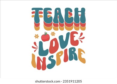 Retro Teacher SVG Design, typography, t-shirt, retro, sublimation, sticker, SVG Design,